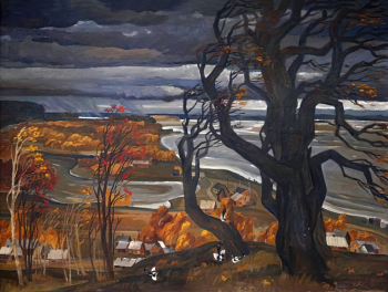 Наврось Николай Евсеевич. Над Обью. Осень. Холст, масло. 79х105. 1984. Томский областной художественный музей.