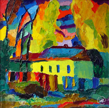 Куценко Алексей Петрович. Жёлтый дом. Холст, масло. 65х70. 2001. Авторское собрание.