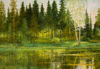Мальцев Пётр Тарасович. Жаворонки. Холст, масло. 42х60. 1990. Частное собрание.