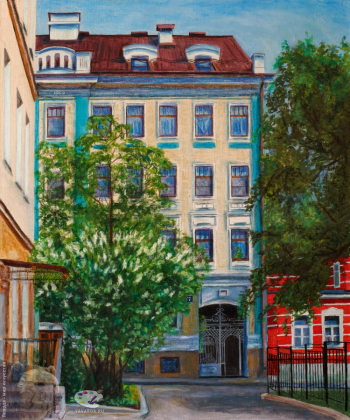 Порозина Марина Валерьевна. Москва. Голиковский переулок. Дом №7. Холст, масло. 60х50. 2022. Собрание художницы.