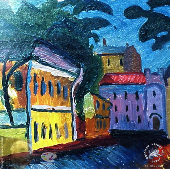Куценко Алексей Петрович. Лето в Кадашёвском переулке. Холст, масло. Авторское собрание.