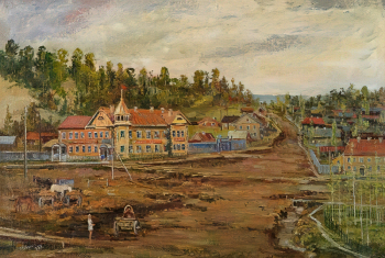 Гаврилов Владимир Витальевич. Ханты-Мансийск. Холст, масло. 58х85. 1958. Музей Природы и Человека.