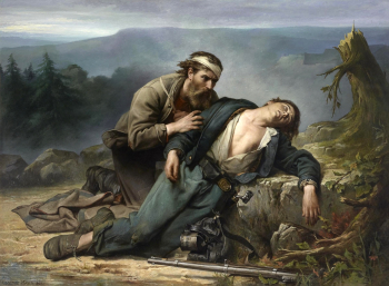 Констан Майер. Признание: Север и Юг. Холст, масло. 17,3х23,7. 1865. Музей изящных искусств (Хьюстон).