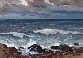 Чайкин Николай Фёдорович. Охотское море. Холст, масло. 35х50,5. 20 век. Дальневосточный художественный музей.