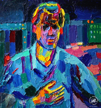 Куценко Алексей Петрович. Ночной Жулебинский бульвар. Холст, масло. 70х70. 2002. Авторское собрание.