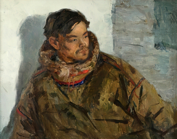 Игошев Владимир Александрович. Зверовод. Холст, масло. 55х69. 1961. Музей Природы и Человека.