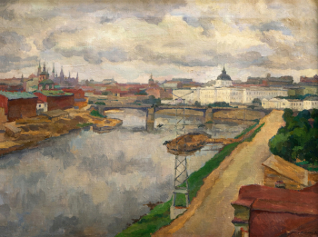 Лебедев-Шуйский Анатолий Адрианович. Вид на Устьинский мост. Холст, масло. 75х99. 1936. Ставропольский краевой музей изобразительных искусств.