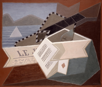 Хуан Грис. Гитара на фоне моря. Холст, масло. 54х65. 1925. Центр искусств королевы Софии.