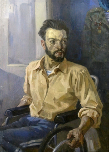 Верещагин Генрих Георгиевич. Зазаянов Сергей - инвалид войны в Афганистане. Холст, масло. 94х67. 1991. Удмуртский республиканский музей изобразительных искусств.
