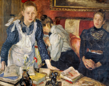 Фриц фон Уде. Урок. Холст, масло. 88,5х111. 1899. Музей Фолькванг.