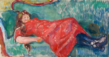 Эдвард Мунк. На софе. Холст, масло. 80х150. 1913. Музей Мунка.