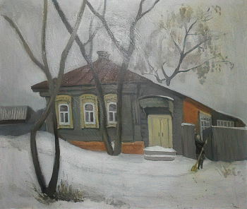 Чернов Николай Валерьевич. Спасский домик. Холст, масло. 59х70. 1983. Спасский историко-археологический музей имени Г.К.Вагнера.
