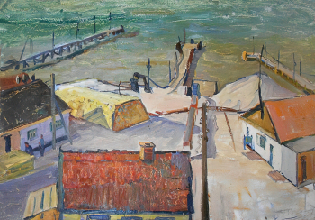 Кабанова Галина Ивановна. Темрюк. Картон, масло. 47,3х67,5. 1960-1970. Дальневосточный художественный музей.