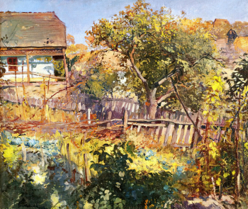 Бокшай Иосиф Иосифович. Сельская ограда. Холст, масло. 80х94,2. 1947. Алупкинский дворцово-парковый музей-заповедник.