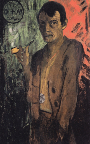 Отто Мюллер. Автопортрет с пентаграммой. Холст, темпера. 120х75,5. 1924. Музей фон дер Хейдт.