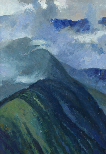 Юрьев Элли Михайлович. Абхазия. Калдахвары. Картон, масло. 70х48. 1979. Чувашский государственный художественный музей.