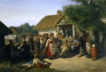 Трутовский Константин Александрович. Хоровод в Курской губернии. Холст, масло. 67х98. 1860. Государственная Третьяковская галерея.
