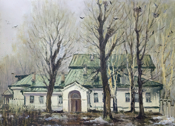 Жарский Василий Алексеевич. Весна. Картон, масло. 24,5х33,9. 20 век. Музей-усадьба П.И.Чайковского.