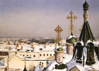 Светославский Сергей Иванович. Из окна Московского училища живописи. Холст, масло. 52,6х73,3. 1878. Государственная Третьяковская галерея.