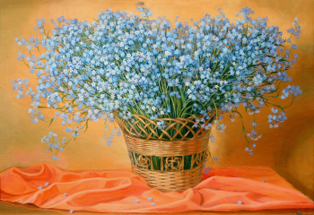 Неупокоев Игорь Александрович. Незабудки. Холст, масло. 34х49. 2000. Ирбитский государственный музей изобразительных искусств.