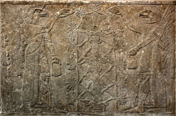 Неизвестный скульптор. Древний ассирийский рельеф. Камень. 865-860 год до нашей эры. Британский музей.