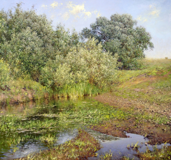 Сидельников Игорь Иванович. Излучина реки Левжа. Холст, масло. 95х100. 2007. Мордовский республиканский музей изобразительных искусств имени С.Д.Эрьзи.