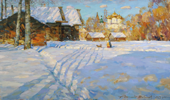Шевелёв Александр Викторович. Костромская слобода. Март. Холст, масло. 55,5х94,5. 2015. Собственность автора.