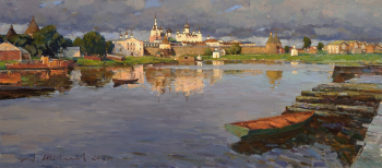 Шевелёв Александр Викторович. На Соловецких островах. ДВП, масло. 35,3х74,5. 2018. Собственность автора.