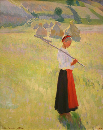 Холявин Николай Фёдорович. Крестьянка. Холст, масло. 53,3х43,3. 1900. Ивановский областной художественный музей.