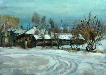 Переятенец Владимир Иванович. Город Минусинск. Холст, масло. 40х57. 1997. Историко-этнографический музей-заповедник Шушенское.
