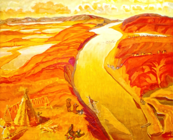Молчанов Борис Николаевич. На Таймырской земле. Холст, масло. 73х95. 1985. Таймырский краеведческий музей.