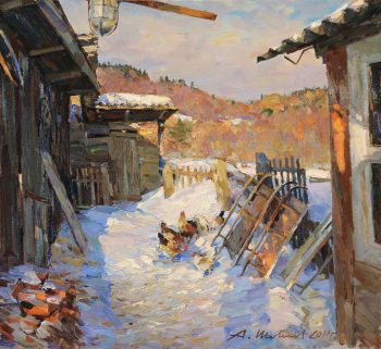 Шевелёв Александр Викторович. Дворик. Холст, масло. 45,6х50. 2011. Частное собрание, Москва.