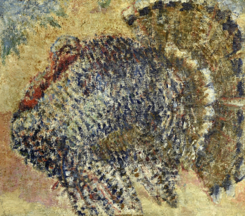 Ларионов Михаил Фёдорович. Индюк. Холст на картоне, масло. 64,5х73. 1907. Художественный музей имени Махарбека Туганова.