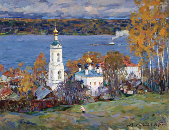 Шевелёв Александр Викторович. Осень в Плёсе. Холст, масло. 49,1х63. 2015. Частное собрание, Москва.