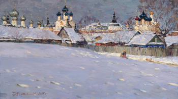 Шевелёв Александр Викторович. Ростов Великий. Подозёрка. Холст, масло. 47,5х84,5. 2015. Частное собрание, Москва.