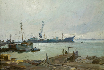 Витомский Борис Михайлович. Порт Диксон. Холст, масло. 50х70,4. 1960. Екатеринбургский музей изобразительных искусств.