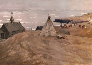 Куранов Василий Николаевич. Берег Карского моря. Холст, масло. 45,5х64,5. Вторая половина 20 века. Ветлужский краеведческий музей.