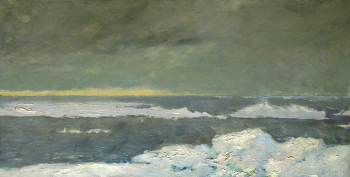 Преображенский Виктор Петрович. Карское море. Картон, масло. 25,7х49,6. 1961. Художественная культура Русского Севера.