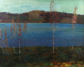 Конобеевский Вячеслав Михайлович. Красавица Ангара. Картон, масло. 50х52. 20 век. Павловский историко-художественный музей имени Г.Ф.Борунова.