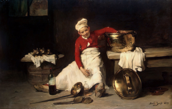 Жозеф Байль. Поварёнок на кухне. Холст, масло. 71х100. 1893. Государственный Эрмитаж.