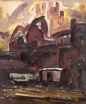 Баскаков Николай Владимирович. Солнце Череповца. Бумага, масло. 62,2х52,1. 1970-е. Кирилло-Белозерский историко-архитектурный и художественный музей-заповедник.