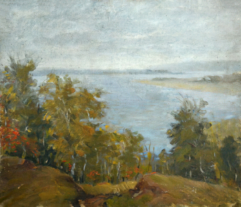 Морозов Александр Иванович. С косогора. Холст, масло. 60х69. 1930-е - 1950-е. Ивановский областной художественный музей.