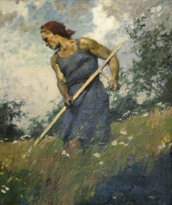 Орешников Виктор Михайлович. На косогоре. Холст, масло. 82х71. 1950-е. Пензенская областная картинная галерея имени К.А.Савицкого.