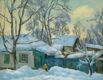 Бредихин Владимир Григорьевич. Старый Майкоп. ДВП, масло. 35х50. 2010. Картинная галерея Республики Адыгея.