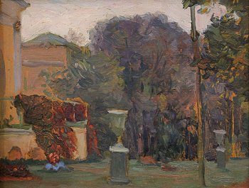 Нисский Георгий Григорьевич. Парк И.Ф.Паскевича. Гомель. Картон, масло. 16,3х20,5. 1960-е. Ульяновский областной художественный музей.