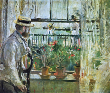 Берта Моризо. Эжен Мане на острове Уайт. Холст, масло. 38,1х46. 1875. Музей Мармоттан-Моне.