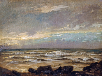 Сведомский Александр Александрович. Море. Холст на картоне, масло. 24,8х32. Конец 19 или начало 20 века. Художественная культура Русского Севера.