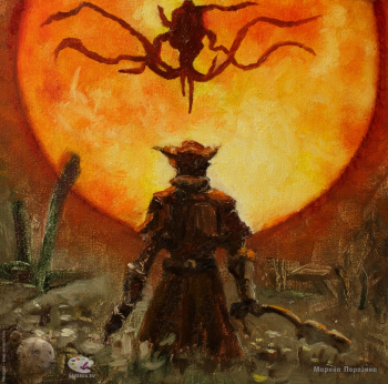 Порозина Марина Валерьевна. Bloodborne. Оргалит, масло. 20х20. 2022. Частное собрание (Москва).