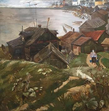 Обаляева Лидия Алексеевна. Озеро Неро. Холст, темпера. 72х70. 1981. Магнитогорская картинная галерея.