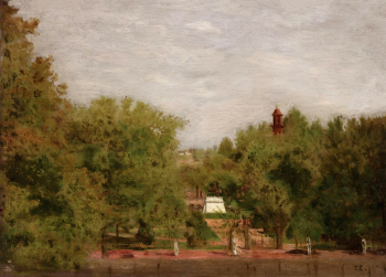 Томас Икинс. Лафайетт Парк, Вашингтон. Доска, масло. 26,7х36,8. 1877. Художественный музей Филадельфии.